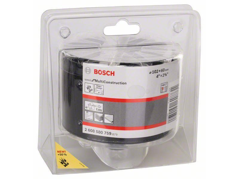 Žaga za izrezovanje lukenj Bosch Speed for Multi Construction, Dimenzije: 102 mm, 4