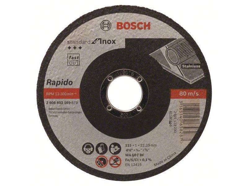 Ravna rezalna plošča Standard for Inox - Rapido WA 60 T BF, 115 mm, 22,23 mm, 1,0 mm