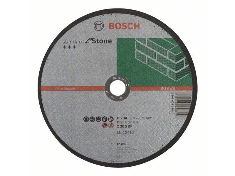 Ravna rezalna plošča Bosch Standard for Stone C 30 S BF, Dimenzije: 230x3x22.23mm, 2608603180
