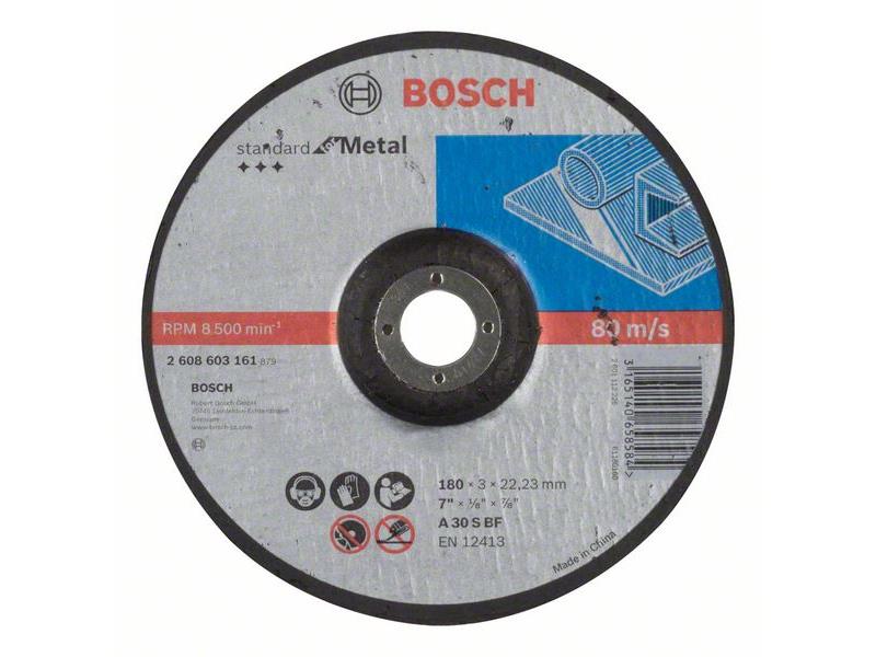 Kolenasta rezalna plošča Bosch Standard for Metal A 30 S BF, Pakiranje: 20kos, Dimenzije: 180x22,23x3mm, 2608603161