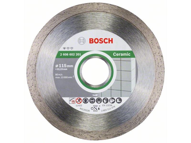 Diamantna rezalna plošča Bosch Standard for Ceramic, Dimenzije: 115x22,23x1,6x7mm, 2608603231