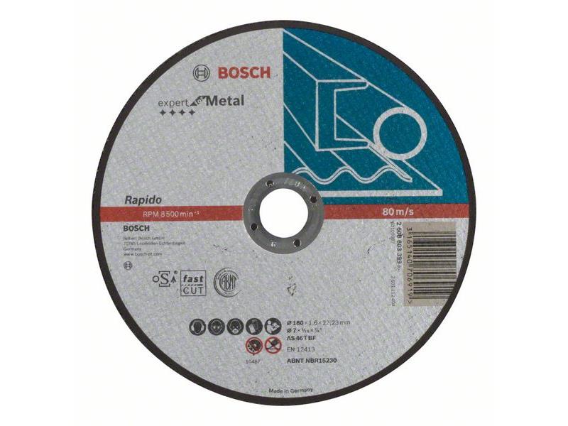 Ravna rezalna plošča Bosch Expert for Metal-Rapido AS 46 T BF, Pakiranje: 25kos, Dimenzije: 180x22,23x1,6mm, 260860339