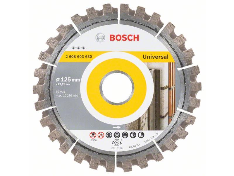 Diamantna rezalna plošča Bosch Best for Universal, Dimenzije: 125x22,23x2,2x12mm, 2608603630
