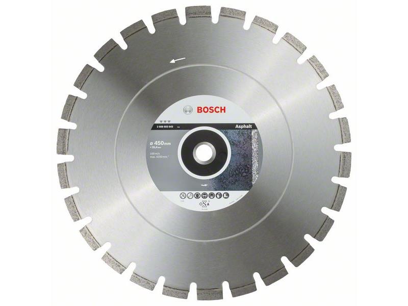 Diamantna rezalna plošča Bosch Best for Asphalt, Dimenzije: 450x25,40x3,6x12mm, 2608603643