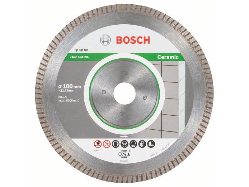 Diamantna rezalna plošča Bosch Best for Ceramic Extra-Clean Turbo, Dimenzije: 180 x 22,23 x 1,6 x 7 mm