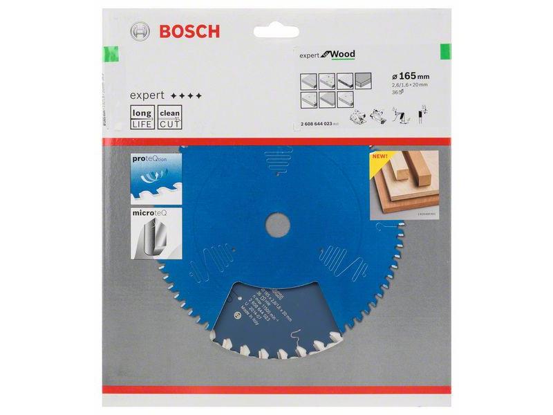List za krožne žage Bosch Expert for Wood, Dimenzije: 165x20x2,6mm, Zob: 36, 2608644023