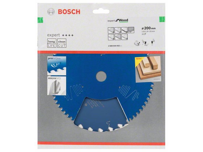 List za krožne žage Bosch Expert for Wood, Dimenzije: 200x30x2,8mm, Zob: 30, 2608644052