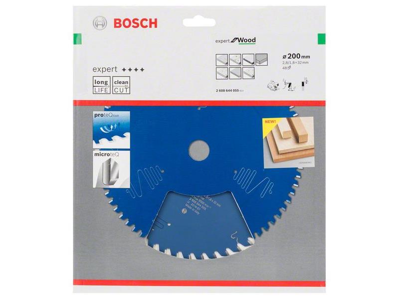 List za krožne žage Bosch Expert for Wood, Dimenzije: 200x32x2,8mm, Zob: 48, 2608644055