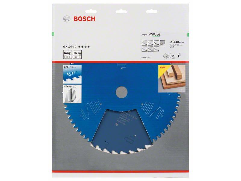 List za krožne žage Bosch Expert for Wood, Dimenzije: 330x30x3,5mm, Zob: 40, 2608644071
