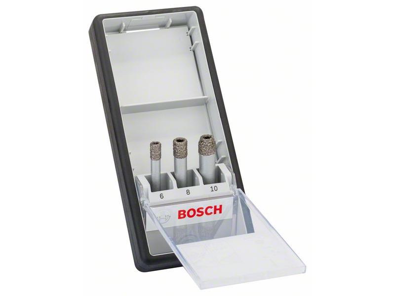 3-delni komplet diamantnih svedrov za suho vrtanje Bosch Robust Line Easy Dry Best for Ceramic, Dimenzije: 6, 8, 10mm, 2607017341