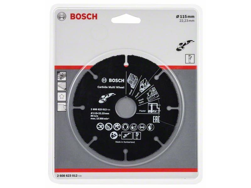 Rezalna plošča iz karbidne trdine Bosch Multi Construction, Dimenzije: 115x22.23mm, 2608623012