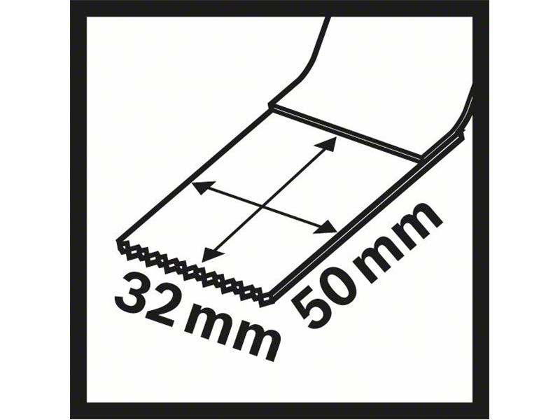 Potopni žagin list Bosch Carbide PAIZ 32 AT, Metal, Dimenzije: 50x32mm, 2608662555 