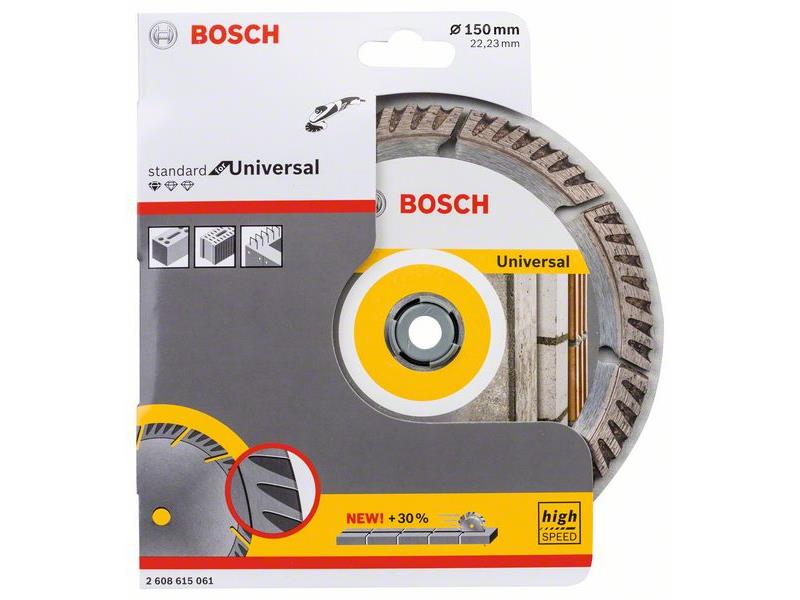 Diamantna rezalna plošča Bosch Standard for Universal, Dimenzije: 150x22.23x2.4x10mm, 2608615061