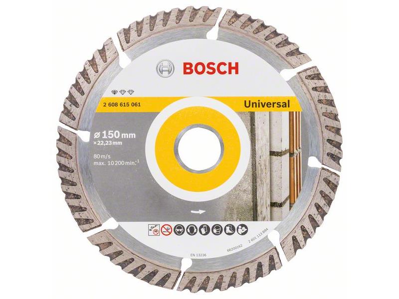 Diamantna rezalna plošča Bosch Standard for Universal, Dimenzije: 150x22.23x2.4x10mm, 2608615061