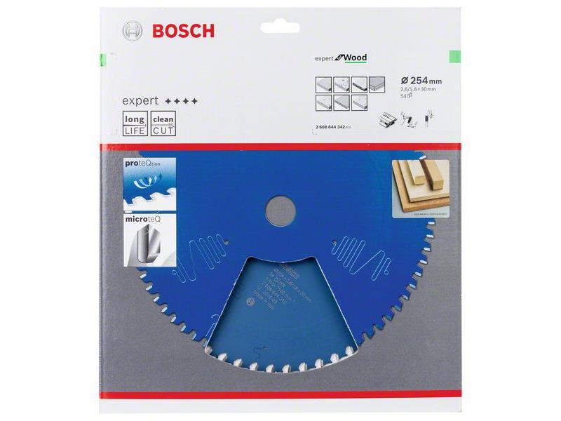 List za krožno žago Bosch Expert for Wood, Dimenzije: 254x2,6/1,8x30mm, Zob: 54, 2608644342