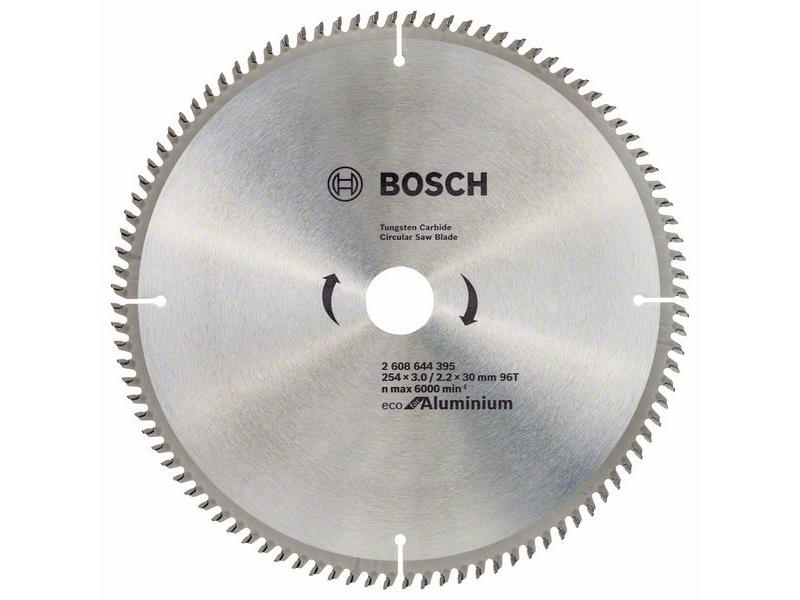 List za krožno žago Bosch Eco for Aluminium, Dimenzije: 254x3,0/2,2x30mm, Zob: 96, 2608644395