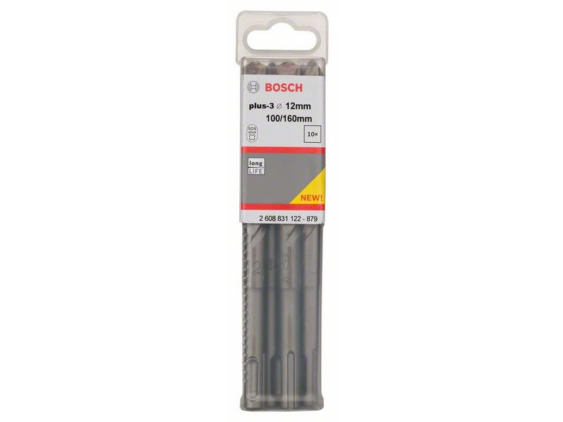 Udarni svedri Bosch SDS-plus-3, Dimennzije: 12 x 100 x 160 mm, Pakiranje po 10 kosov