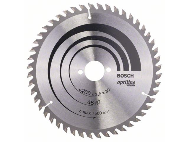 List krožne žage Bosch Optiline Wood, Dimenzije: 200x30x2,8mm, Zob: 48, 2608640620