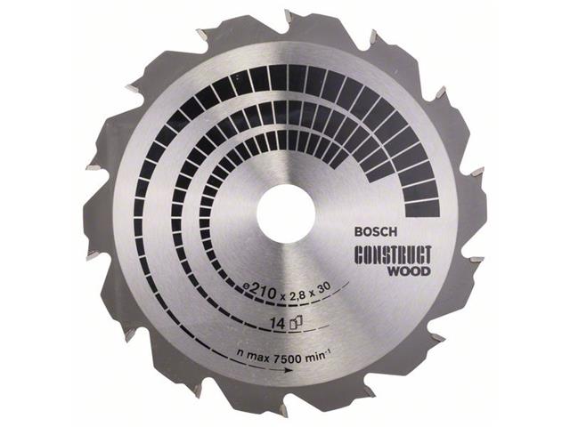 List krožne žage Bosch Construct Wood, Dimenzije: 210x30x2,8mm, Zob: 14, 2608640634