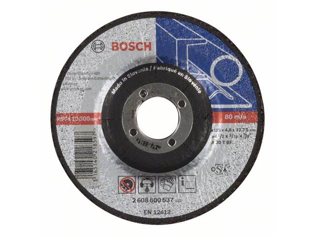 Kolenasta groba brusilna plošča Bosch Standard for Metal, A 30 T BF, 115mm, 2608600537