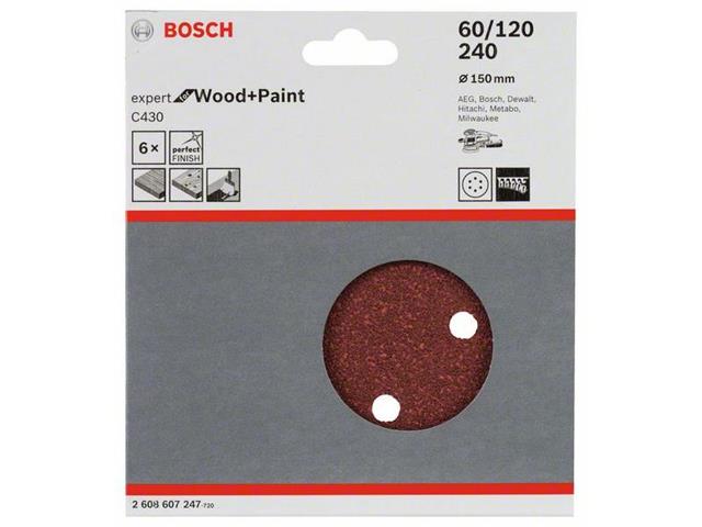 Brusilni list C430 Bosch, 150mm; 60, 120, 240, 2608607247