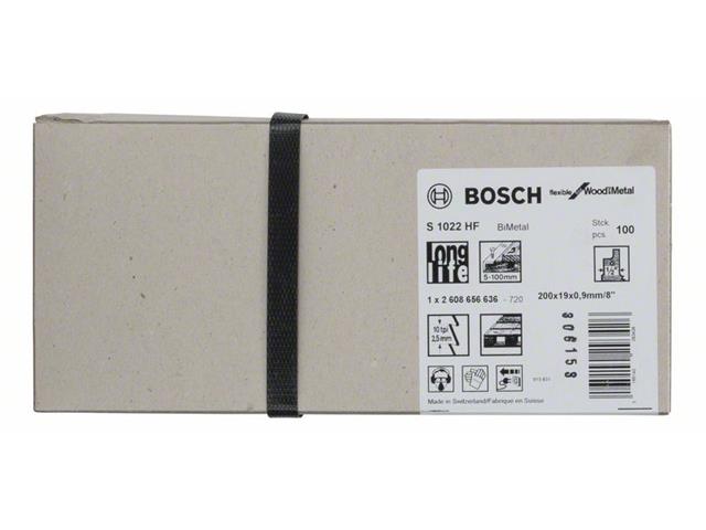 Listi za sabljasto žago Bosch S 1022 HF, les in kovina, Pakiranje: 100 kos, 2608656636