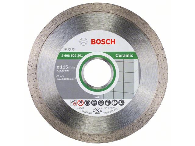 Diamantna rezalna plošča Bosch Standard for Ceramic, Dimenzije: 115x22,23x1,6x7mm, 2608602201