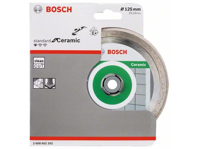 Diamantna rezalna plošča Bosch Standard for Ceramic, Dimenzije: 125x22,23x1,6x7mm, 2608602202