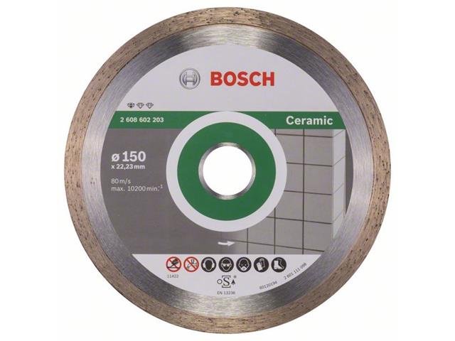 Diamantna rezalna plošča Bosch Standard for Ceramic, Dimenzije: 150x22,23x1,6x7mm, 2608602203