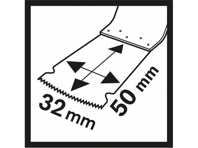 BIM Potopni žagin list Bosch AIZ 32 APB, Wood and Metal, Pakiranje: 5kos, Dimenzije: 50x32mm, 2608661629