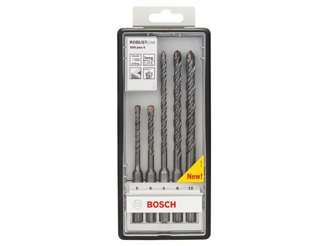 5-delni komplet udarnih svedrov Bosch Robust Line SDS-plus-5, Dimenzije: 5,6 x 115mm, 6,8,10 x 165mm