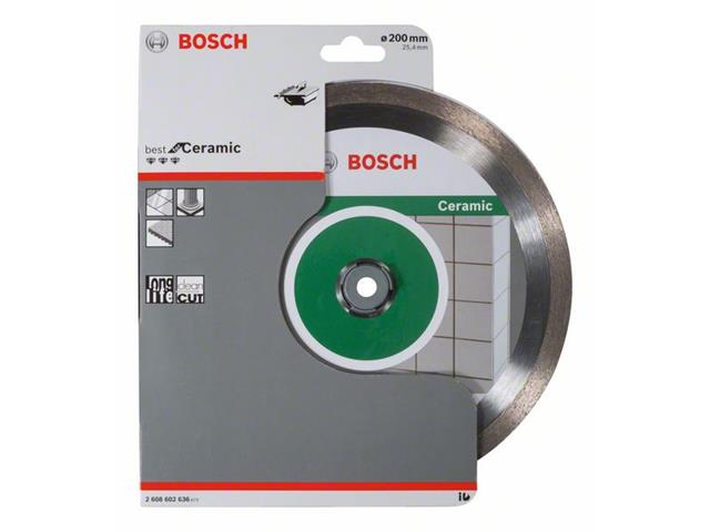 Diamantna rezalna plošča Bosch Best for Ceramic, Dimenzije: 200x25,40x2,2x10 mm, 2608602636
