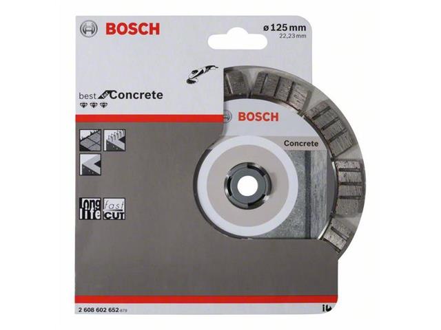 Diamantna rezalna plošča Bosch Best for Concrete, Dimenziije: 125x22,23x2,2x12mm, 2608602652