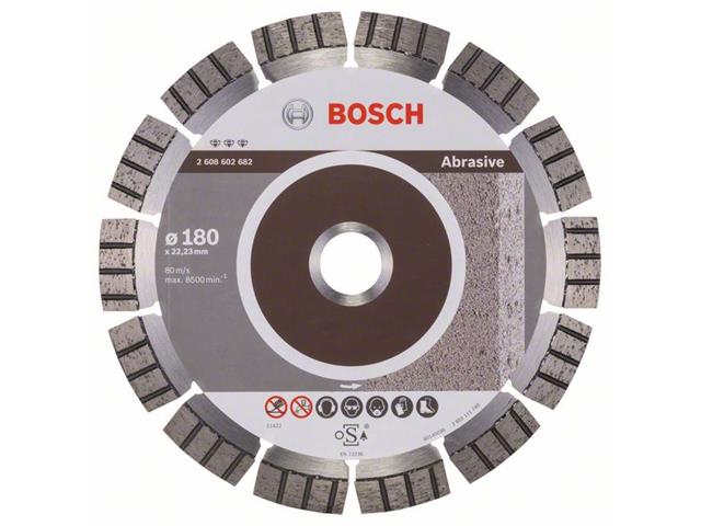 Diamantna rezalna plošča Bosch Best for Abrasive, Dimenzije: 180x22,23x2,4x12mm, 2608602682