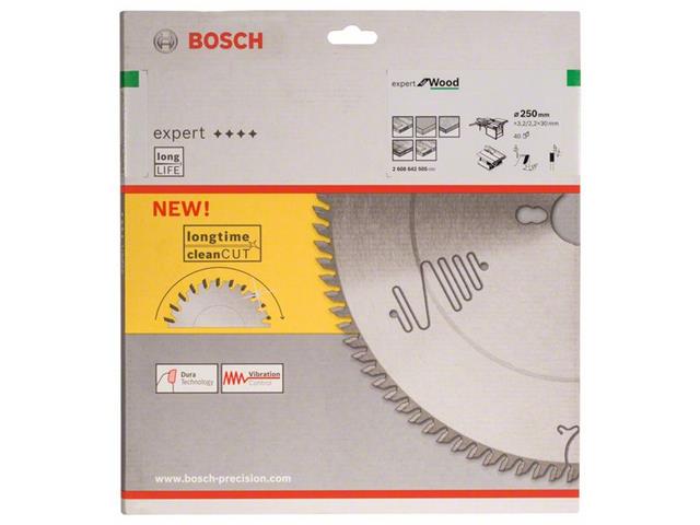 List za krožne žage Bosch Expert for Wood, Dimenzije: 250x30x3,2mm, Zob: 40, 2608642505