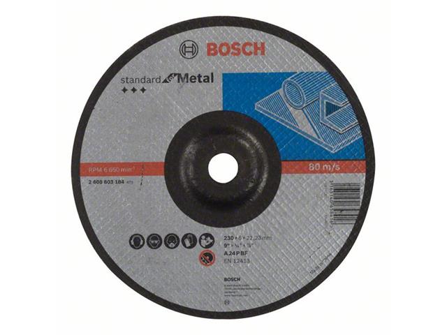 Kolenasta groba brusilna plošča Bosch Standard for Metal, A 24 P BF, 230mm, 2608603184