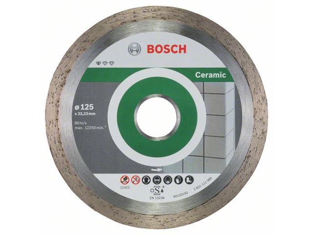 Diamantna rezalna plošča Bosch Standard for Ceramic, Pakiranje: 10kos, Dimenzije: 125x22,23x1,6x7mm, 2608603232