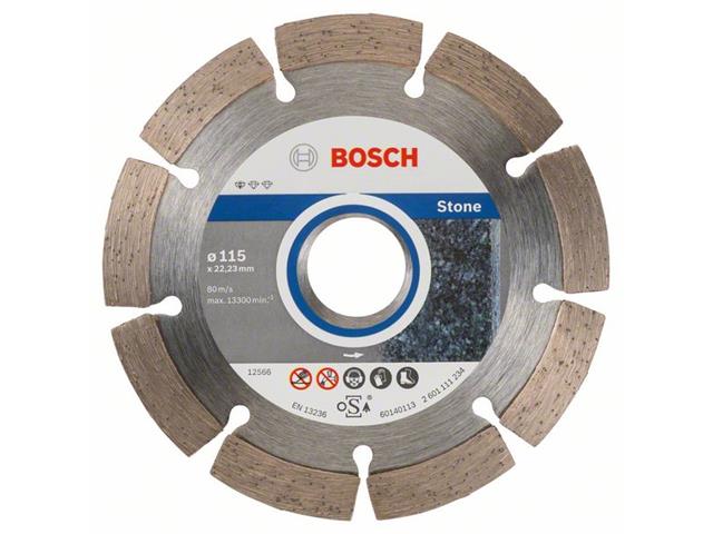 Diamantna rezalna plošča Bosch Standard for Stone, Pakiranje: 10kos, Dimenzije: 115x22,23x1,6x10mm, 2608603235
