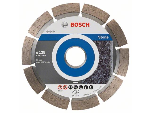 Diamantna rezalna plošča Bosch Standard for Stone, Pakiranje: 10kos, Dimenzije: 125x22,23x1,6x10mm, 2608603236