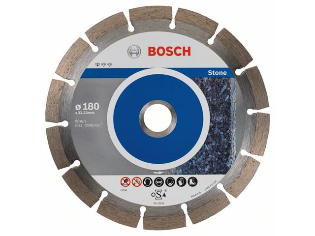 Diamantna rezalna plošča Bosch Standard for Stone, Pakiranje: 10kos, Dimenzije: 180x22,23x2x10mm, 2608603237