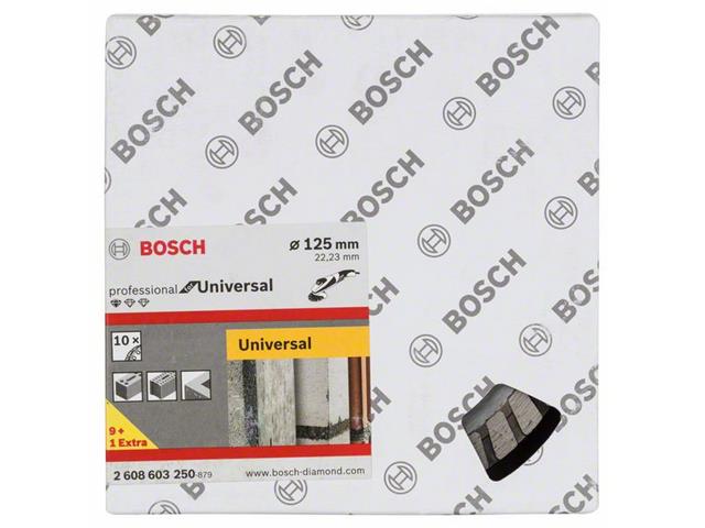 Diamantna rezalna plošča Bosch Standard for Universal Turbo, Pakiranje: 10kos, Dimenzije: 125x22,23x2x10mm, 2608603250