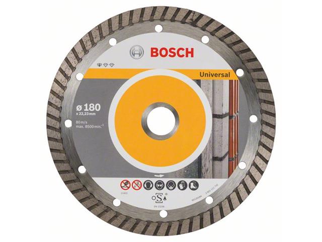 Diamantna rezalna plošča Bosch Standard for Universal Turbo, Pakiranje: 10kos, Dimenzije: 180x22,23x2,5x10mm, 2608603251