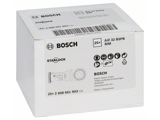 BIM potopni žagin list Bosch AIZ 32 BSPB Hard Wood, Pakiranje: 25kos, Dimenzije: 50x32mm, 2608661903