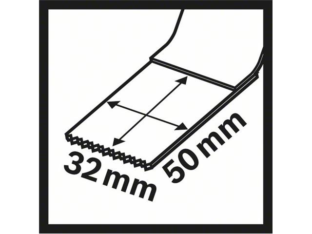 Bimetalni potopni žagin list Bosch AIZ 32 AB Metal, Pakiranje: 25kos, Dimenzije: 32x50mm, 2608661905