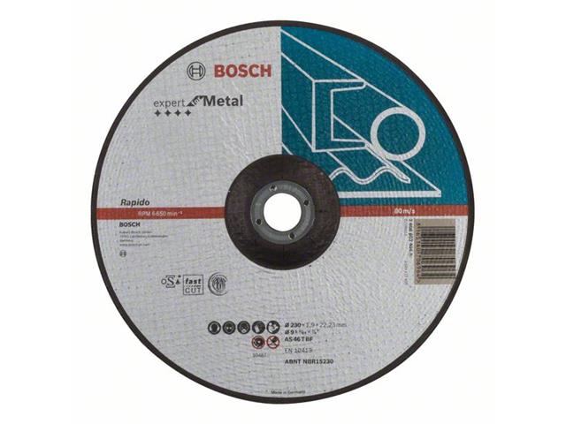 Kolenasta rez. plošča Bosch Expert for Metal-Rapido AS 46 T BF, Pakiranje: 25kos, Dimenzije: 230x22,23x1,9mm, 2608603404