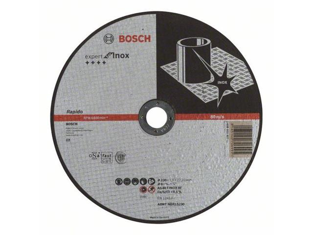 Ravna rezalna plošča Bosch, Expert for Inox - Rapido, AS 46 T INOX BF, 230mm, 1,9mm, 2608603407
