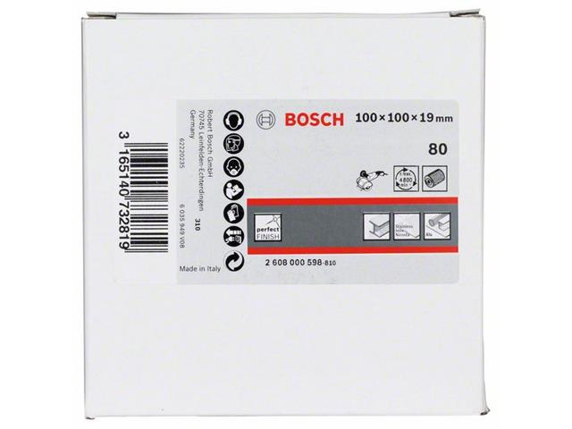 Lamelni brusilni kolut Bosch, Dimenzije: 19 mm, 100 mm, 100 mm, Zrnatost: 80, 2608000598