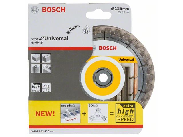 Diamantna rezalna plošča Bosch Best for Universal, Dimenzije: 125x22,23x2,2x12mm, 2608603630