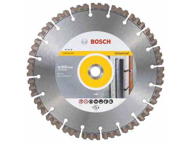 Diamantna rezalna plošča Bosch Best for Universal, Dimenzije: 300x22,23x2,8x15 mm, 2608603634