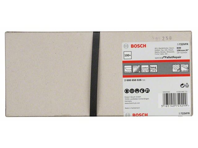 List za sabljasto žago Bosch S 722 VFR, Pakiranje: 100 kos, 2608658028
